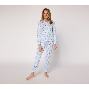 Muk Luks Women's Petite Sleepwear PM Make Grey Dusk- Textured Leopard A710578